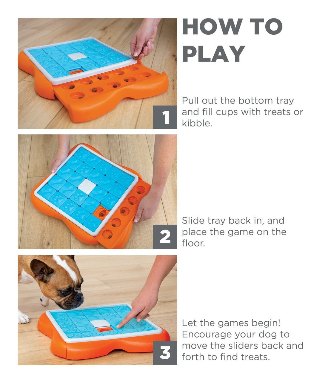 Challenge Slider Interactive Treat Puzzle Dog Toy, Multi - Eva Pet - Outward Hound