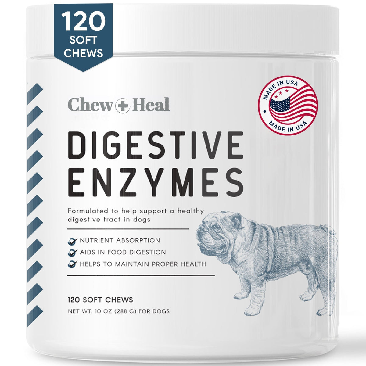 Digestive Enzymes & Probiotics Supplement for Dogs - Eva Pet - Chew + Heal