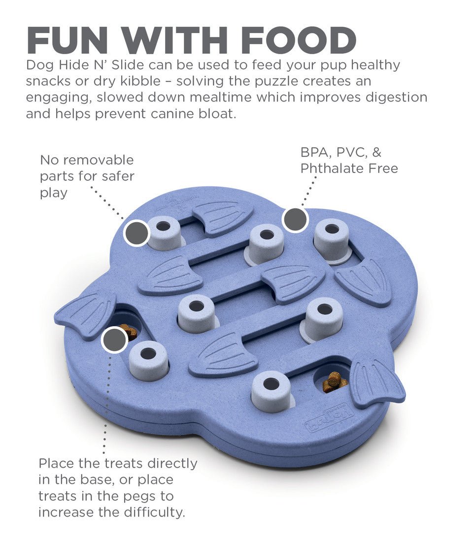 Dog Hide N' Slide Interactive Treat Puzzle Dog Toy, Purple - Eva Pet - Outward Hound