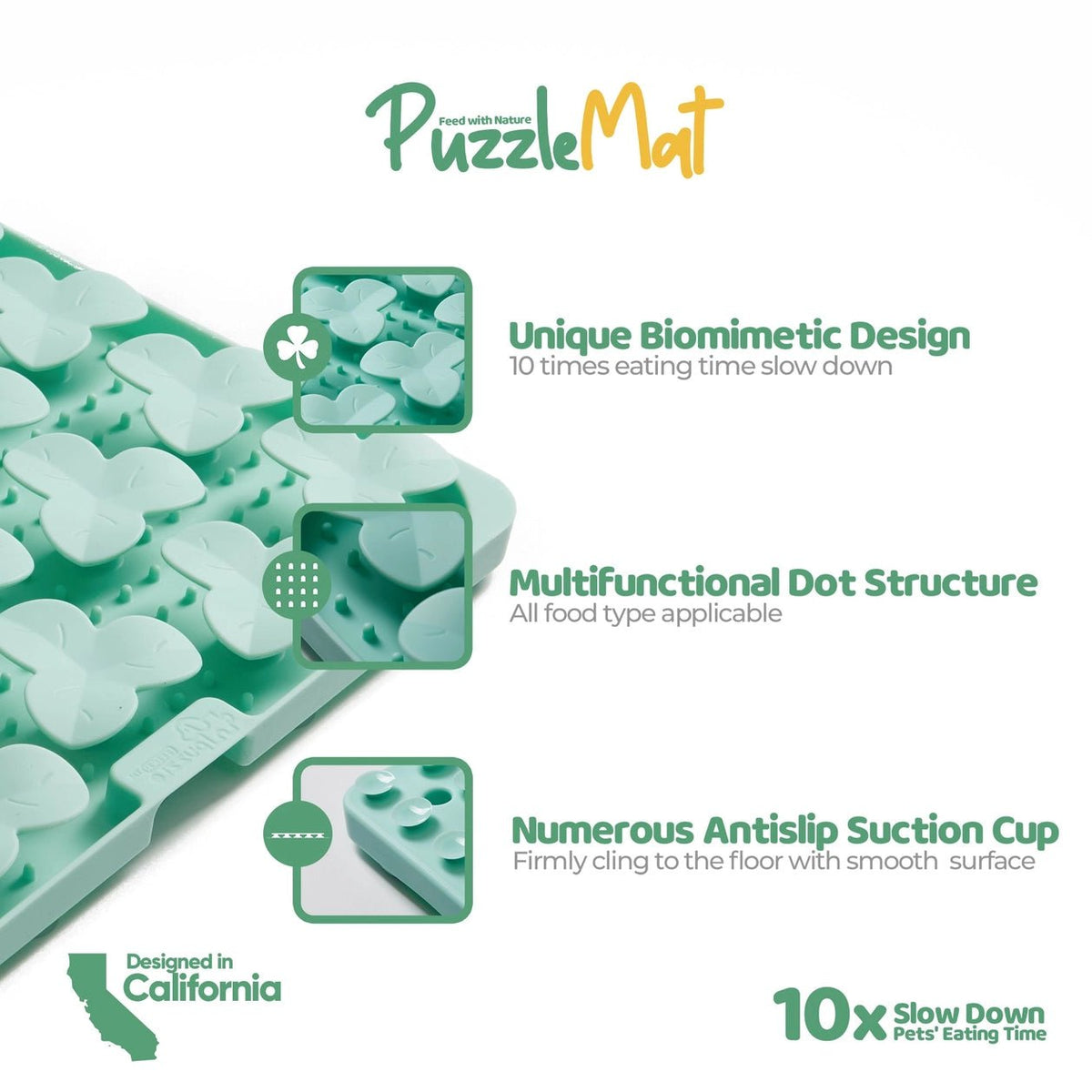 Dog Puzzle Mat - Slow Feeding Mat(Green) - Eva Pet - Puzzle Feeder™