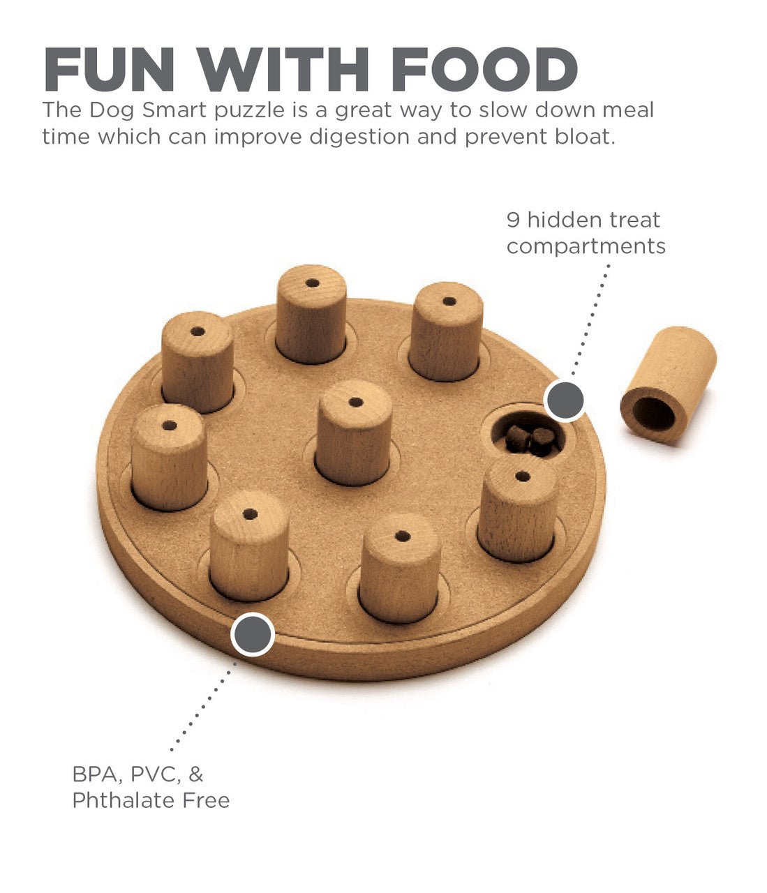 Dog Smart Composite Interactive Treat Puzzle Dog Toy, Tan - Eva Pet - Outward Hound