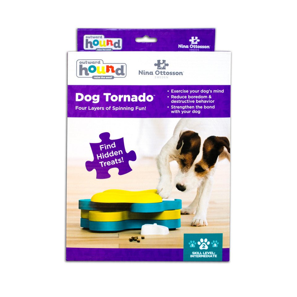 Dog Tornado Interactive Treat Puzzle Dog Toy, Blue - Eva Pet - Outward Hound