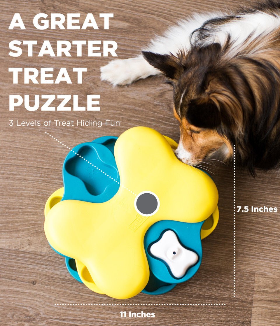 Dog Tornado Interactive Treat Puzzle Dog Toy, Blue - Eva Pet - Outward Hound