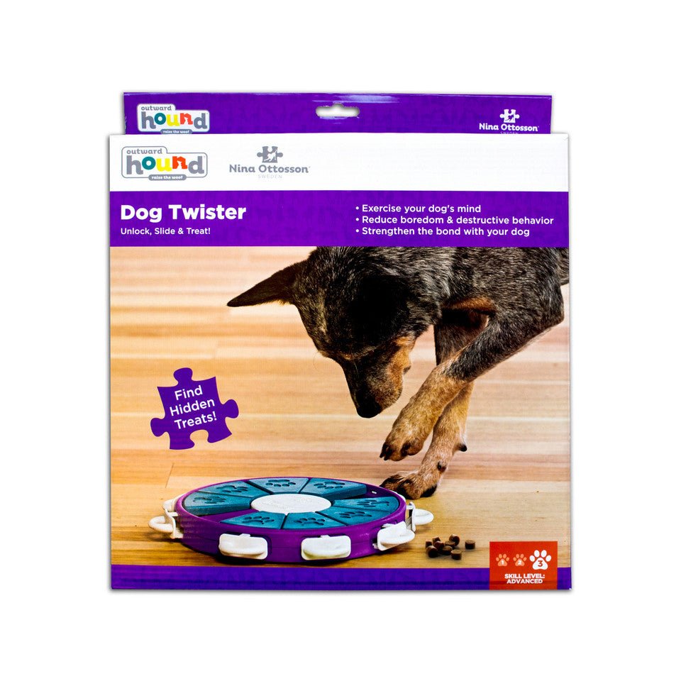 Dog Twister Interactive Treat Puzzle Dog Toy, Purple - Eva Pet - Outward Hound