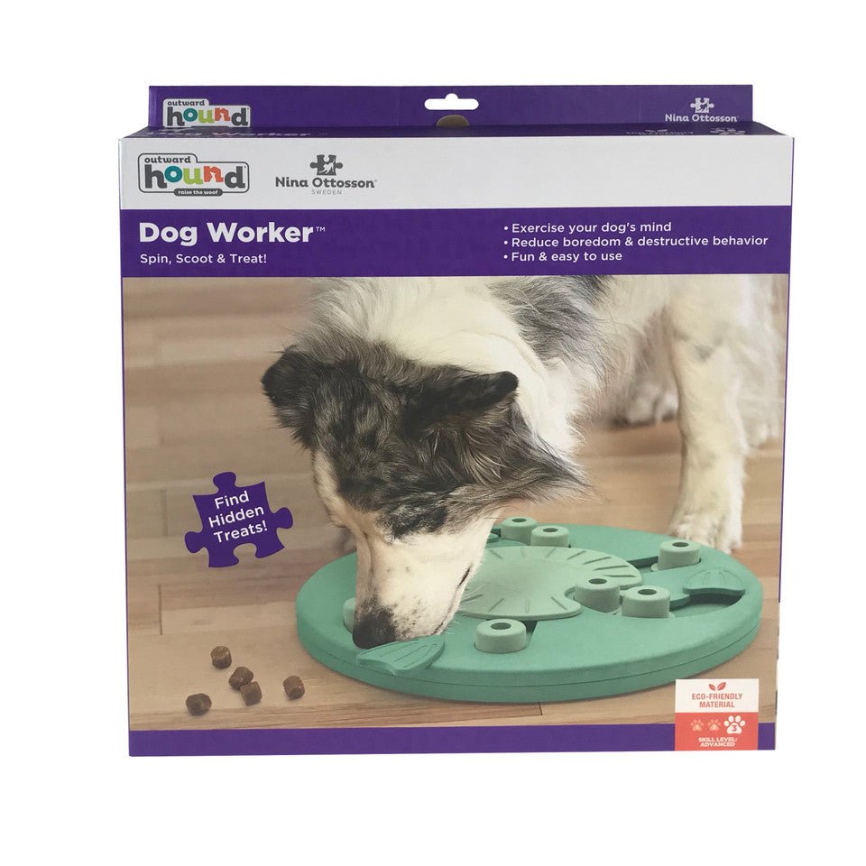 Dog Worker Interactive Treat Puzzle Dog Toy, Green - Eva Pet - Outward Hound