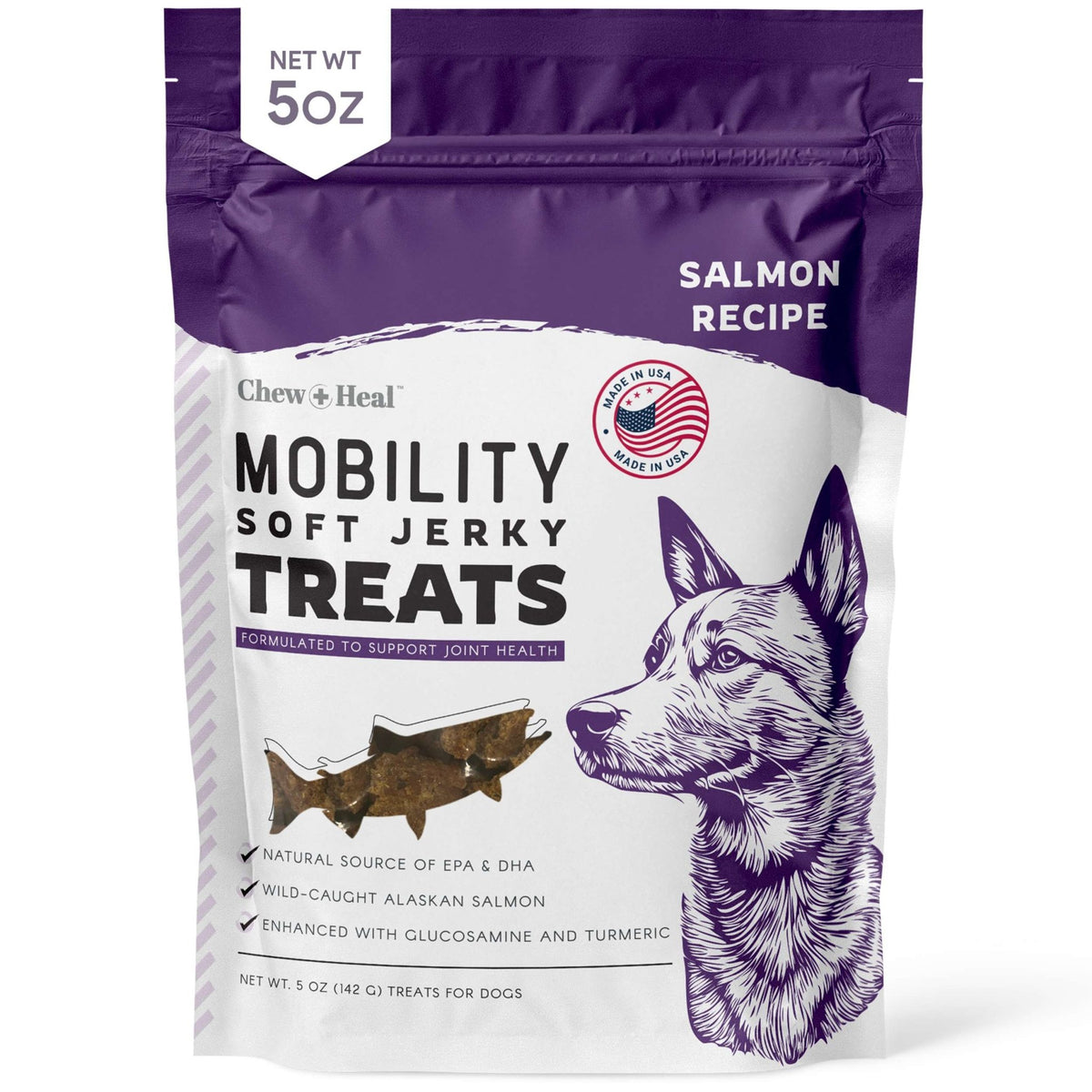 Mobility Wild Alaskan Salmon Limited Ingredient Soft Jerky Dog Treats - Eva Pet - Chew + Heal