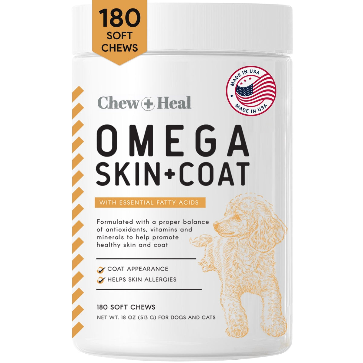 Omega Skin + Coat Dog Supplement - Eva Pet - Chew + Heal