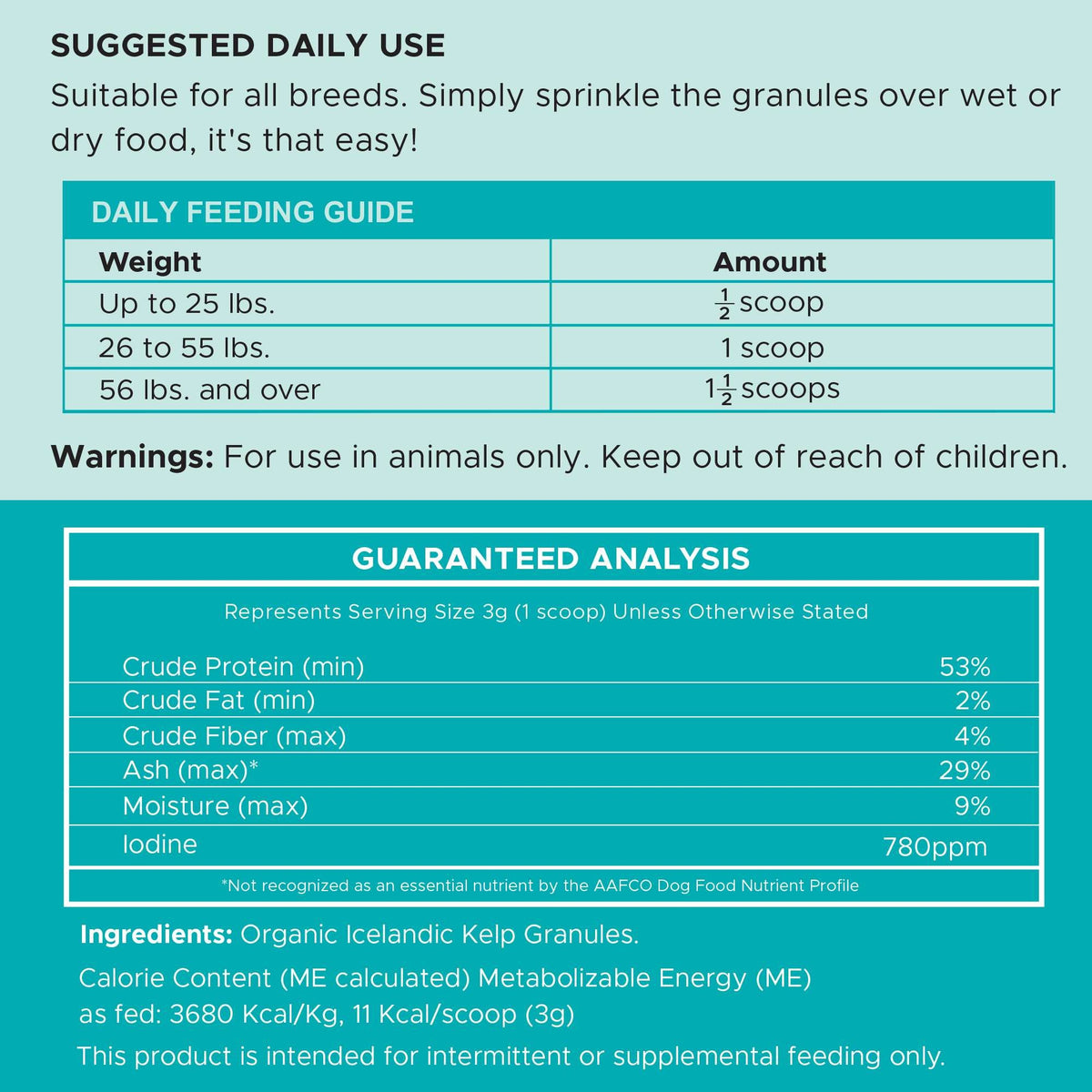 Organic Kelp Marine Superfood Granules Dental Supplement for Dogs - Eva Pet - Chew + Heal