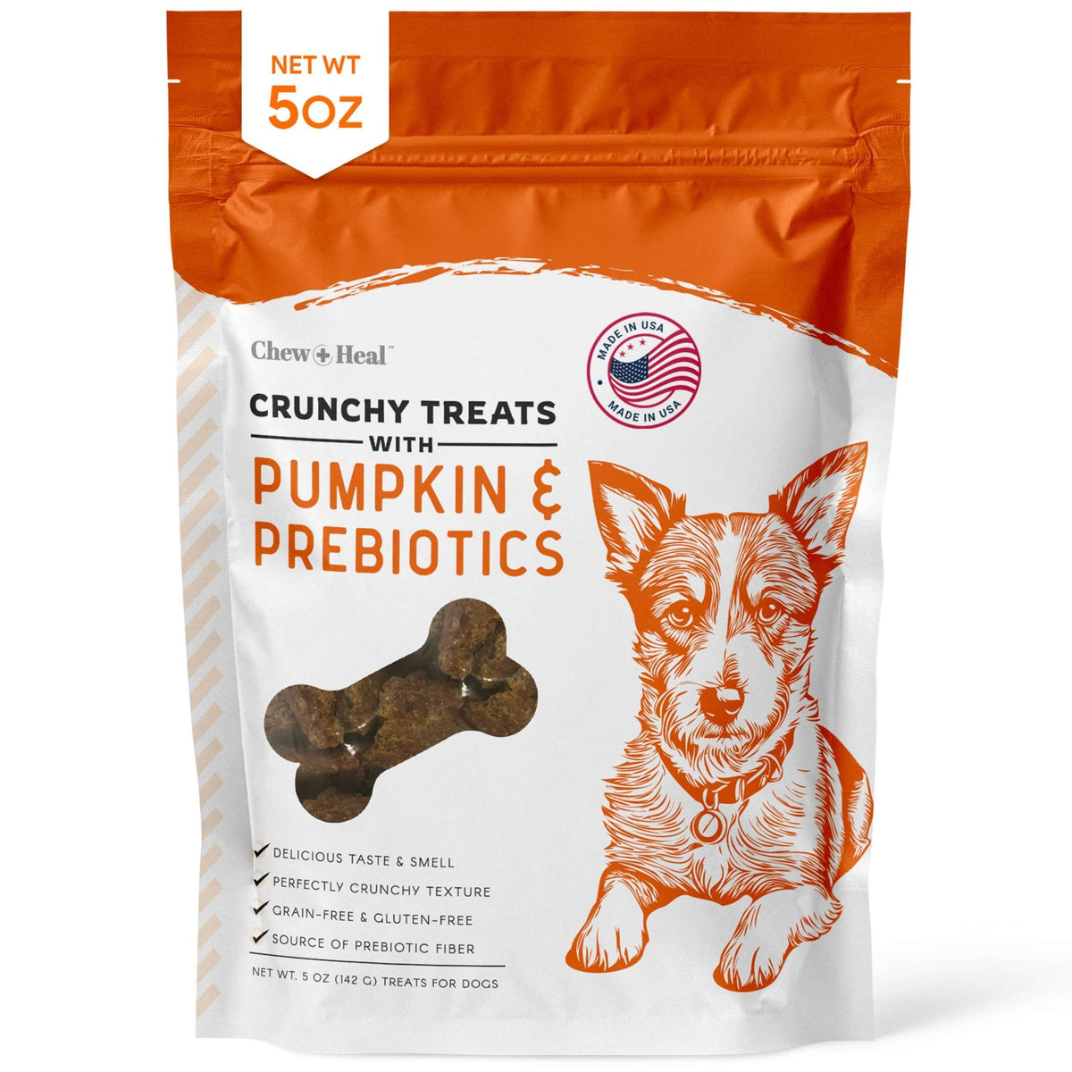 Pumpkin & Prebiotic Fiber Crunchy Biscuit Dog Treats - Eva Pet - Chew + Heal