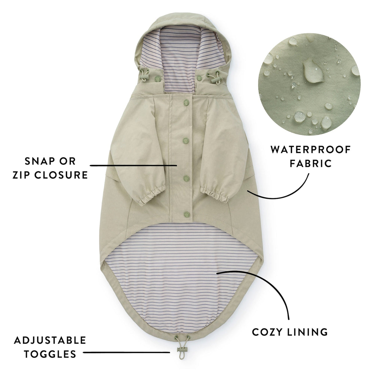 Sage Dog Raincoat - Eva Pet - The Foggy Dog