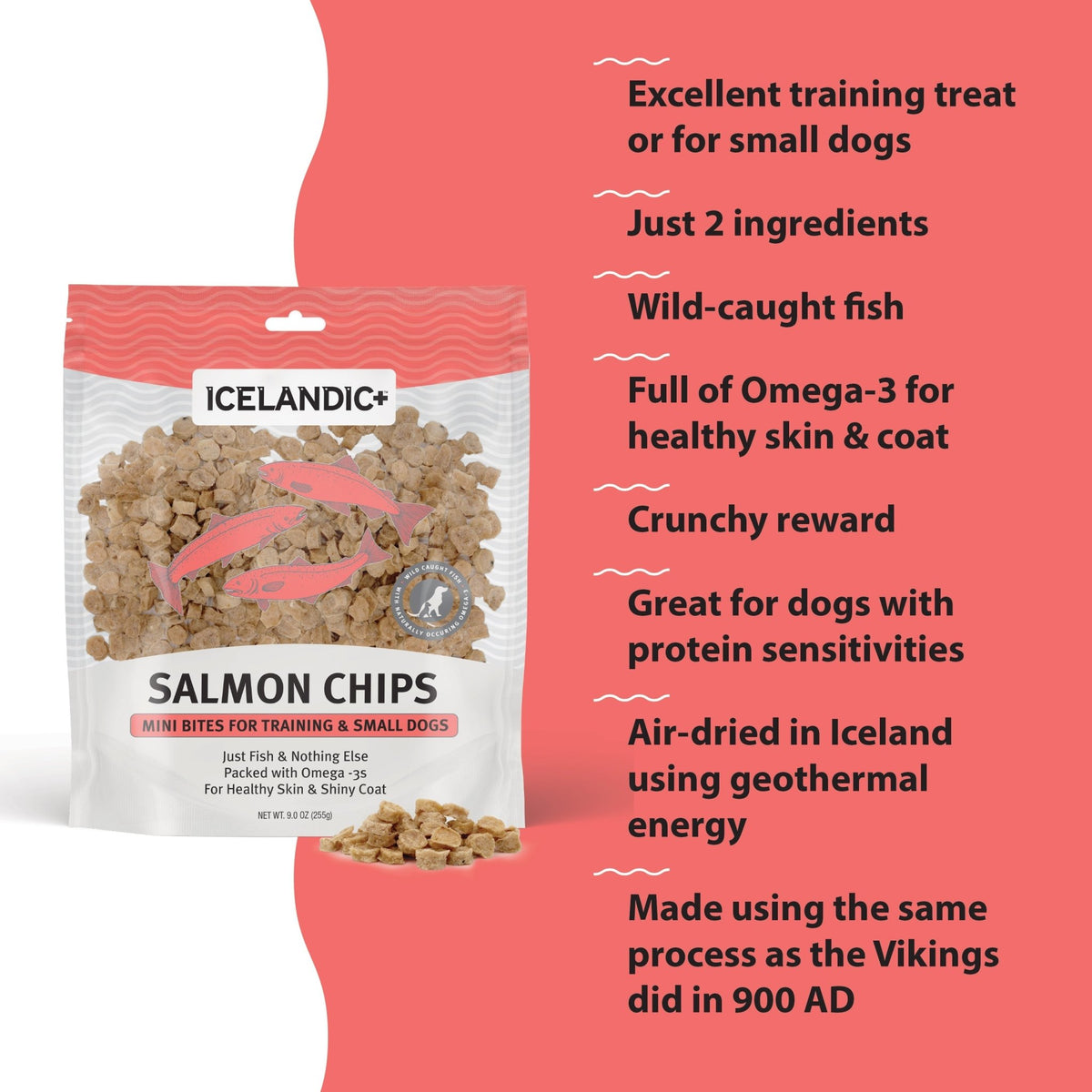 Salmon Mini Fish Chips Dog Treats - Eva Pet - Icelandic+