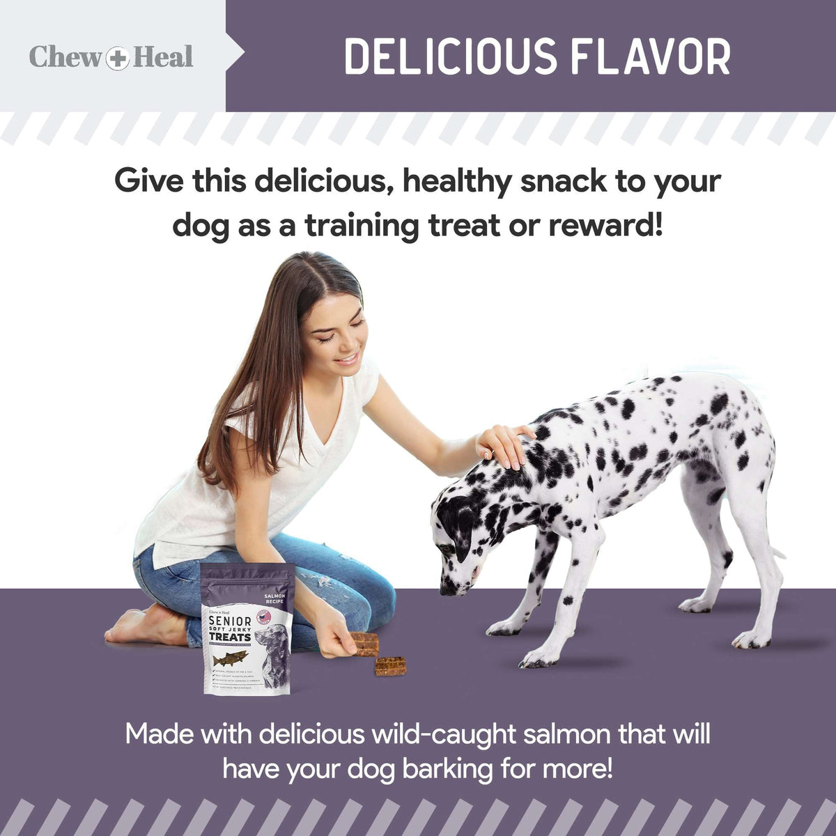 Senior Wild Alaskan Salmon Limited Ingredient Soft Jerky Dog Treats - Eva Pet - Chew + Heal