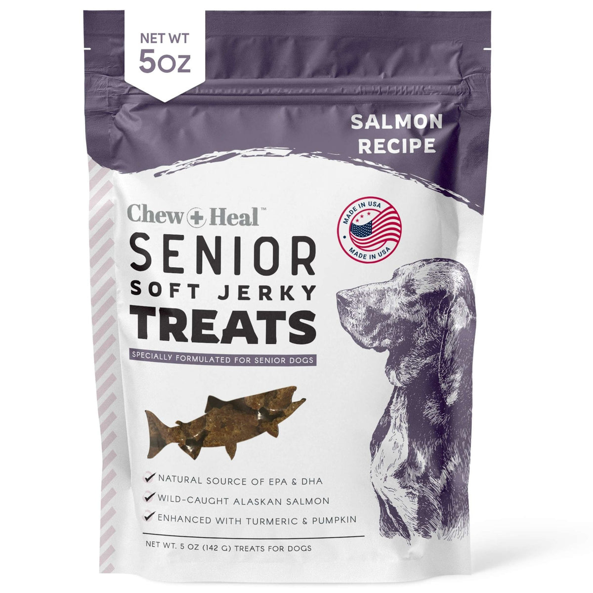 Senior Wild Alaskan Salmon Limited Ingredient Soft Jerky Dog Treats - Eva Pet - Chew + Heal