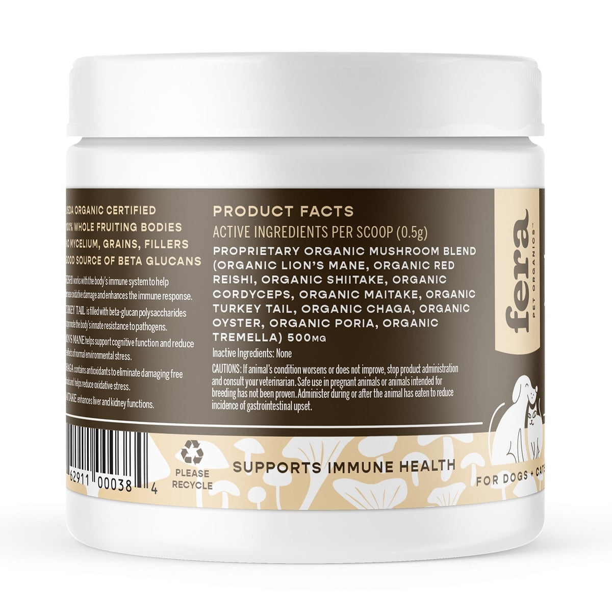 USDA Organic Mushroom Blend for Immune Support - Eva Pet - Fera Pet Organics
