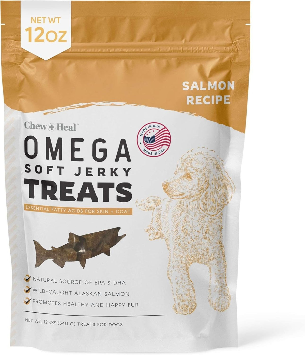 Wild Alaskan Omega Skin + Coat Salmon Soft Jerky Dog Treats - Eva Pet - Chew + Heal