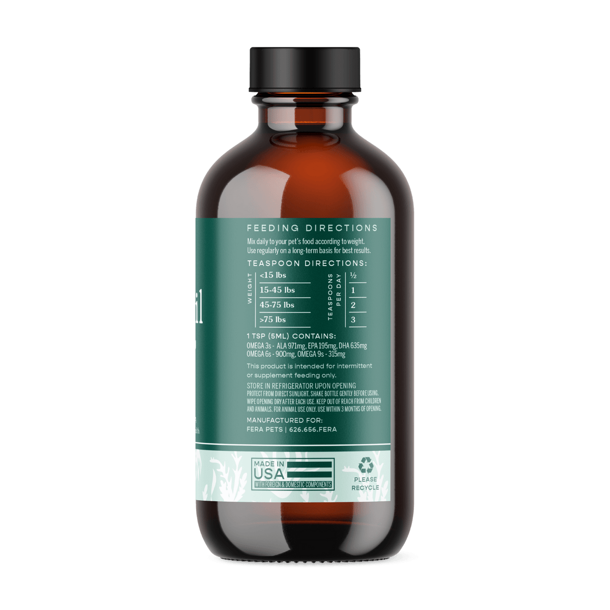 Algae Oil Omega - 3, 6, 9 - Eva Pet - Fera Pet Organics