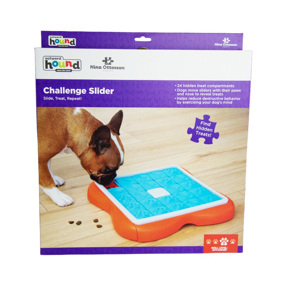Challenge Slider Interactive Treat Puzzle Dog Toy, Multi - Eva Pet - Outward Hound