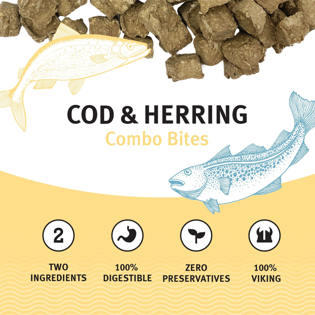 Cod & Herring Combo Bites Fish Dog Treats - Eva Pet - Icelandic+