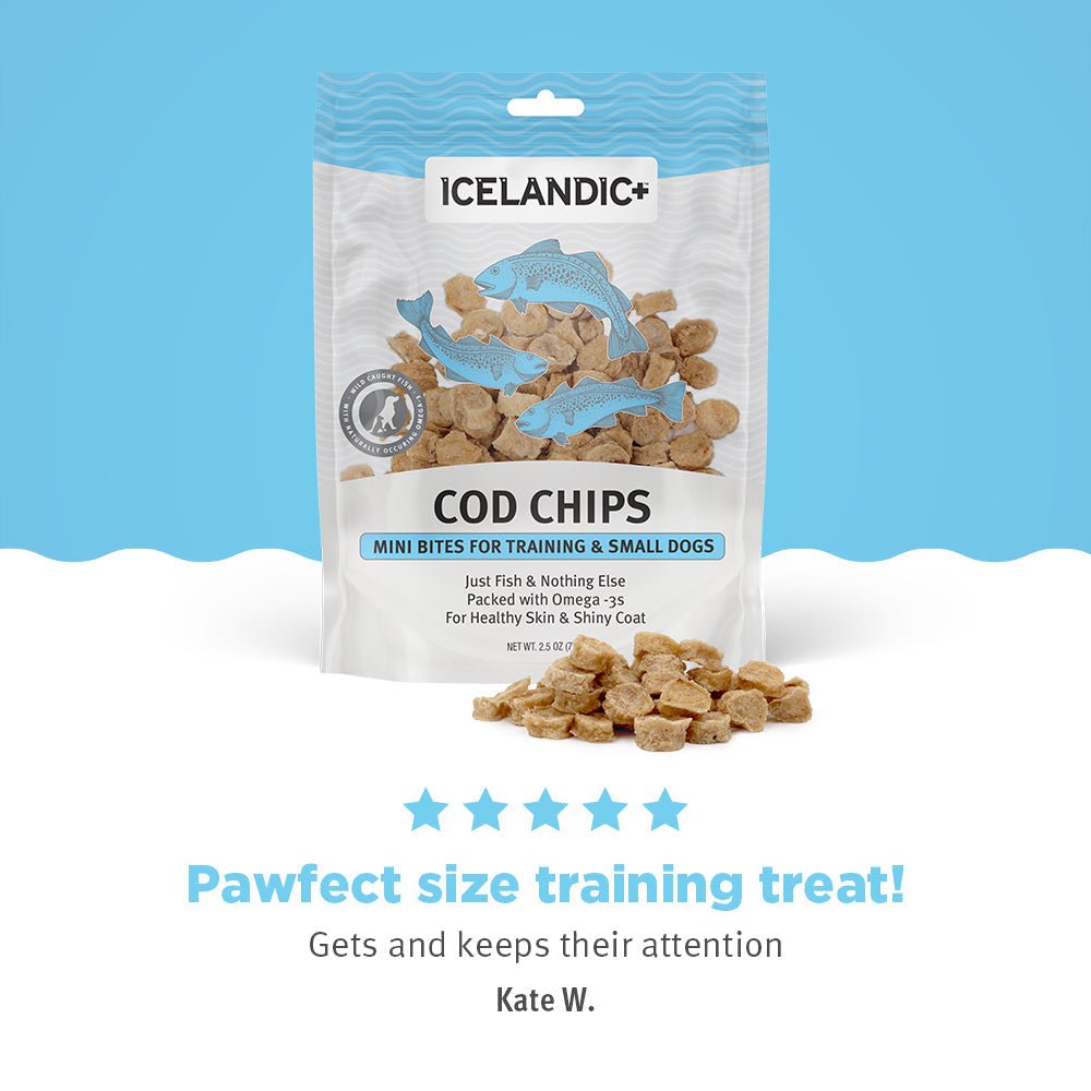 Cod Mini Fish Chips Treats For Training & Small Dogs - Eva Pet - Icelandic+