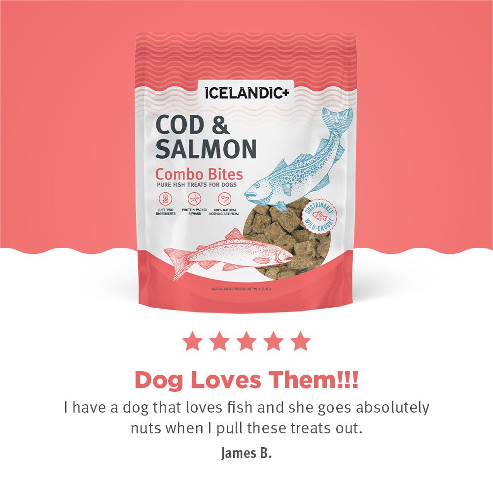 Cod & Salmon Combo Bites Fish Dog Treats - Eva Pet - Icelandic+