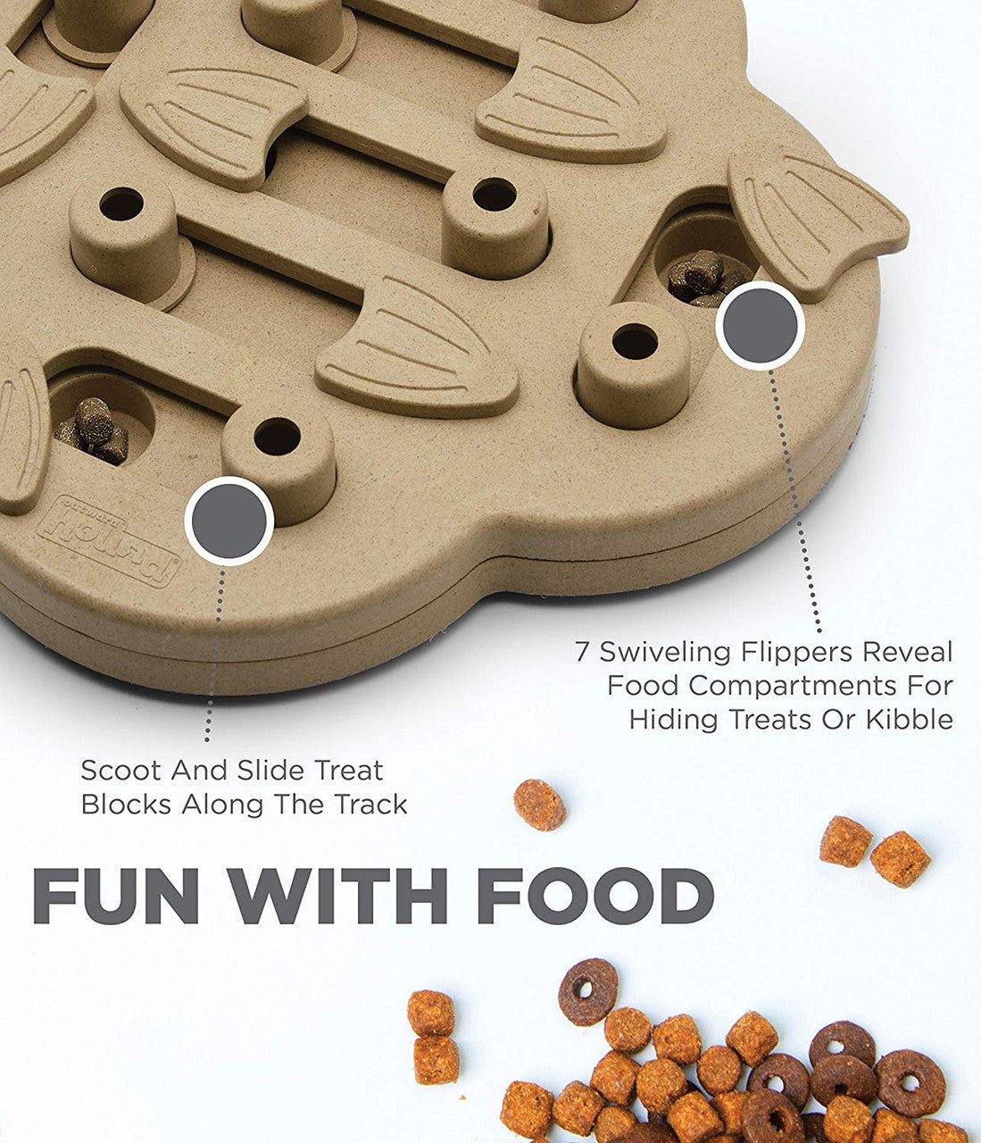 Dog Hide N' Slide Interactive Treat Puzzle Dog Toy, Tan - Eva Pet - Outward Hound