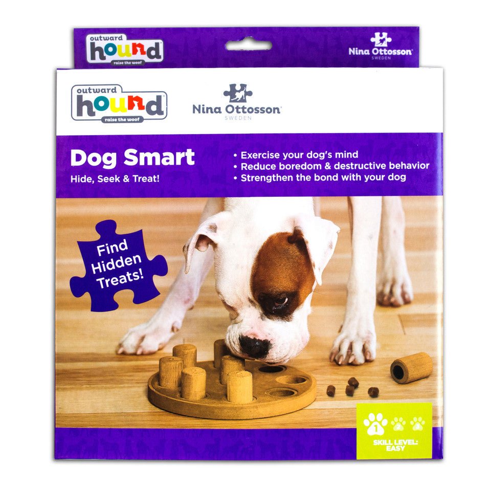 Dog Smart Composite Interactive Treat Puzzle Dog Toy, Tan - Eva Pet - Outward Hound