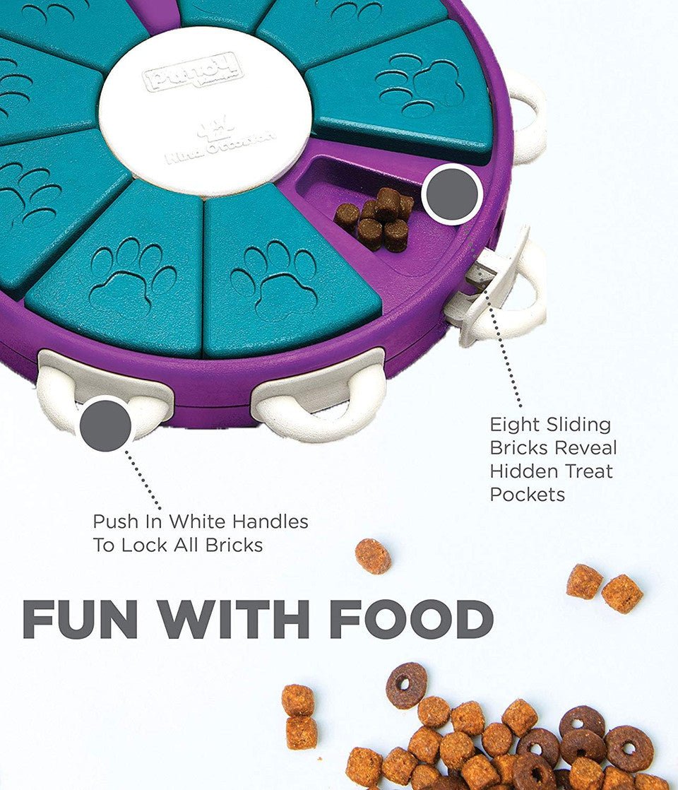 Dog Twister Interactive Treat Puzzle Dog Toy, Purple - Eva Pet - Outward Hound