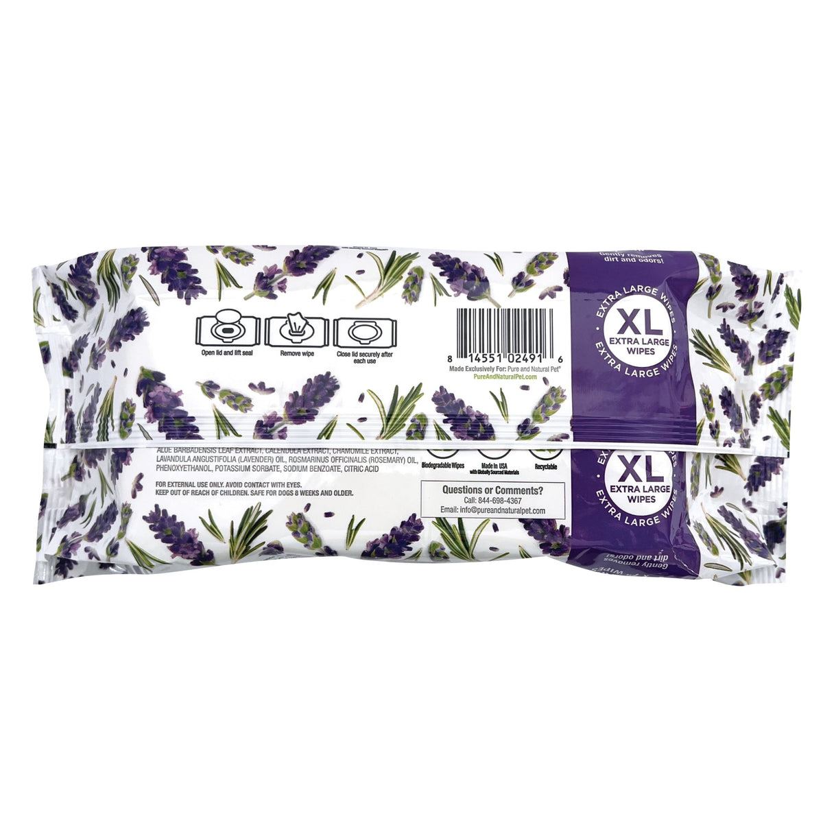 Grooming and Cleansing Wipes (Lavender and Rosemary) - Eva Pet - Pure and Natural Pet