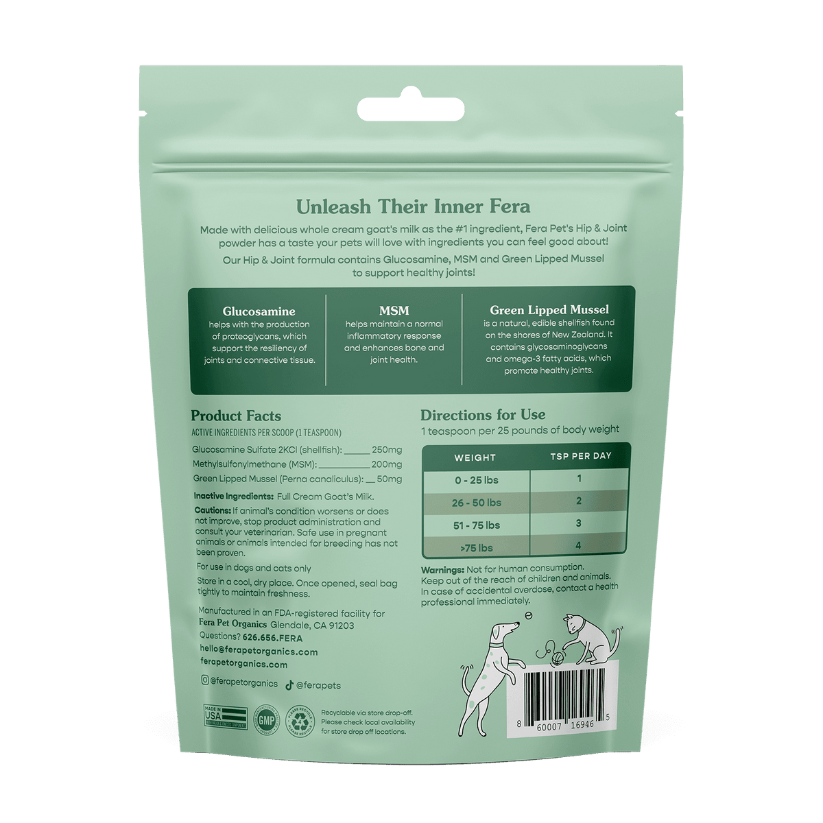 Hip + Joint Goat Milk - Eva Pet - Fera Pet Organics