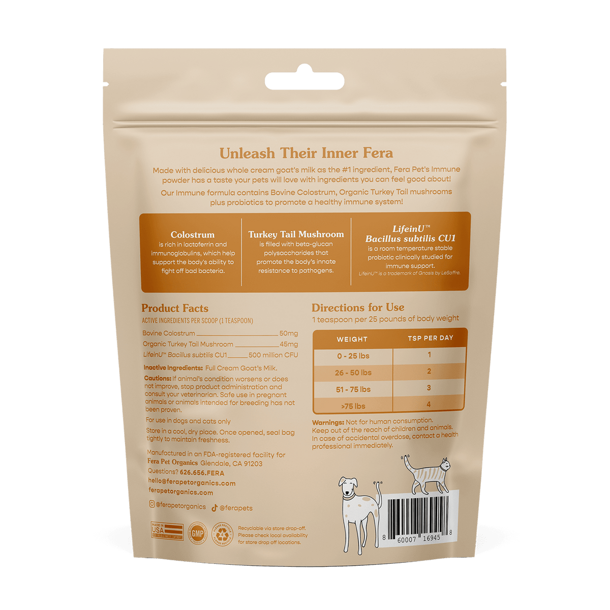 Immune Goat Milk - Eva Pet - Fera Pet Organics