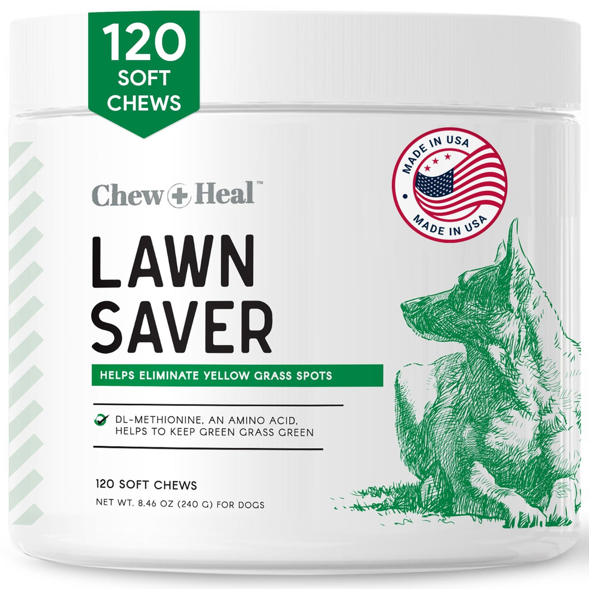 Lawn Saver Soft Chew Lawn Protection Supplement for Dogs - Eva Pet - Chew + Heal
