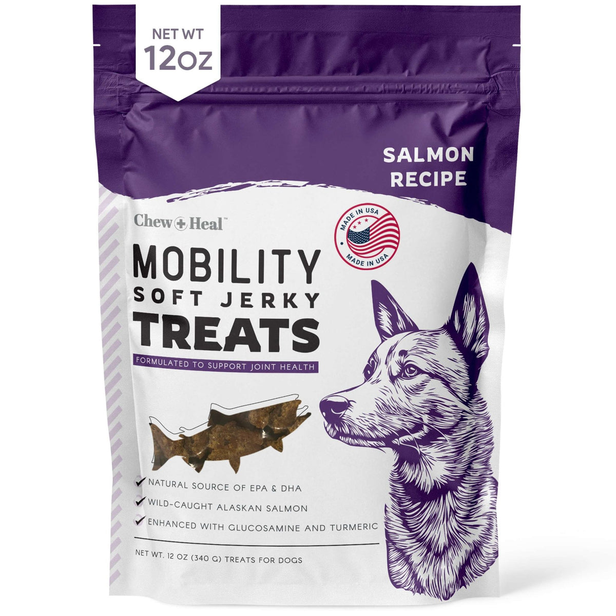 Mobility Wild Alaskan Salmon Limited Ingredient Soft Jerky Dog Treats - Eva Pet - Chew + Heal