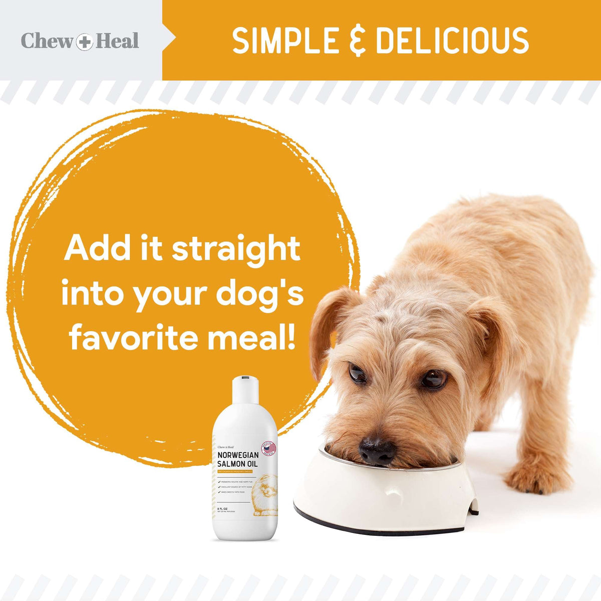 Norwegian Salmon Oil Skin & Coat Supplement for Dogs & Cats - Eva Pet - Chew + Heal