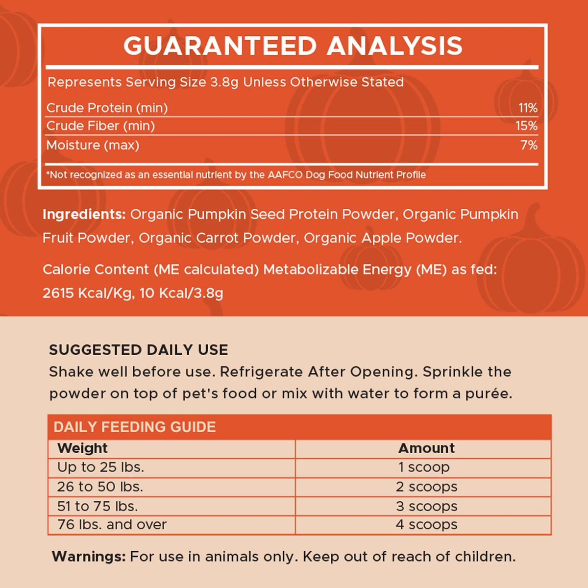 Organic Pumpkin Digestive Defense Superfood Blend Powder Digestive Aid Supplement for Dogs - Eva Pet - Chew + Heal