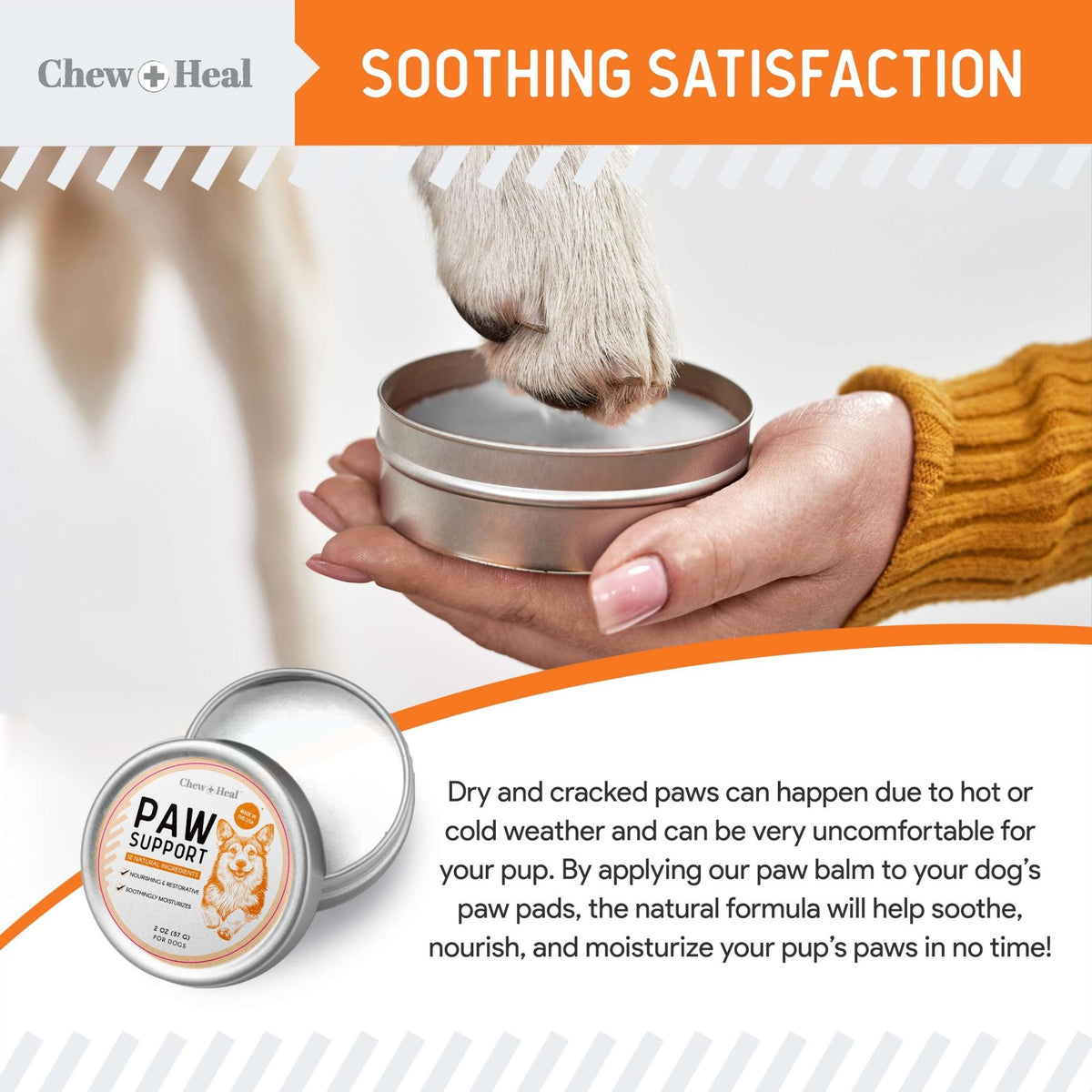 Paw Support Revitalizing Dog Paw Balm - Eva Pet - Chew + Heal