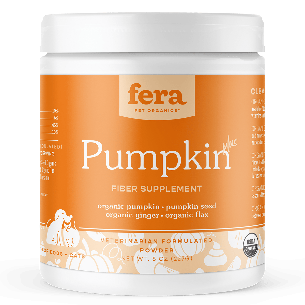 Pumpkin Plus Fiber Support for Dogs and Cats - Eva Pet - Fera Pet Organics