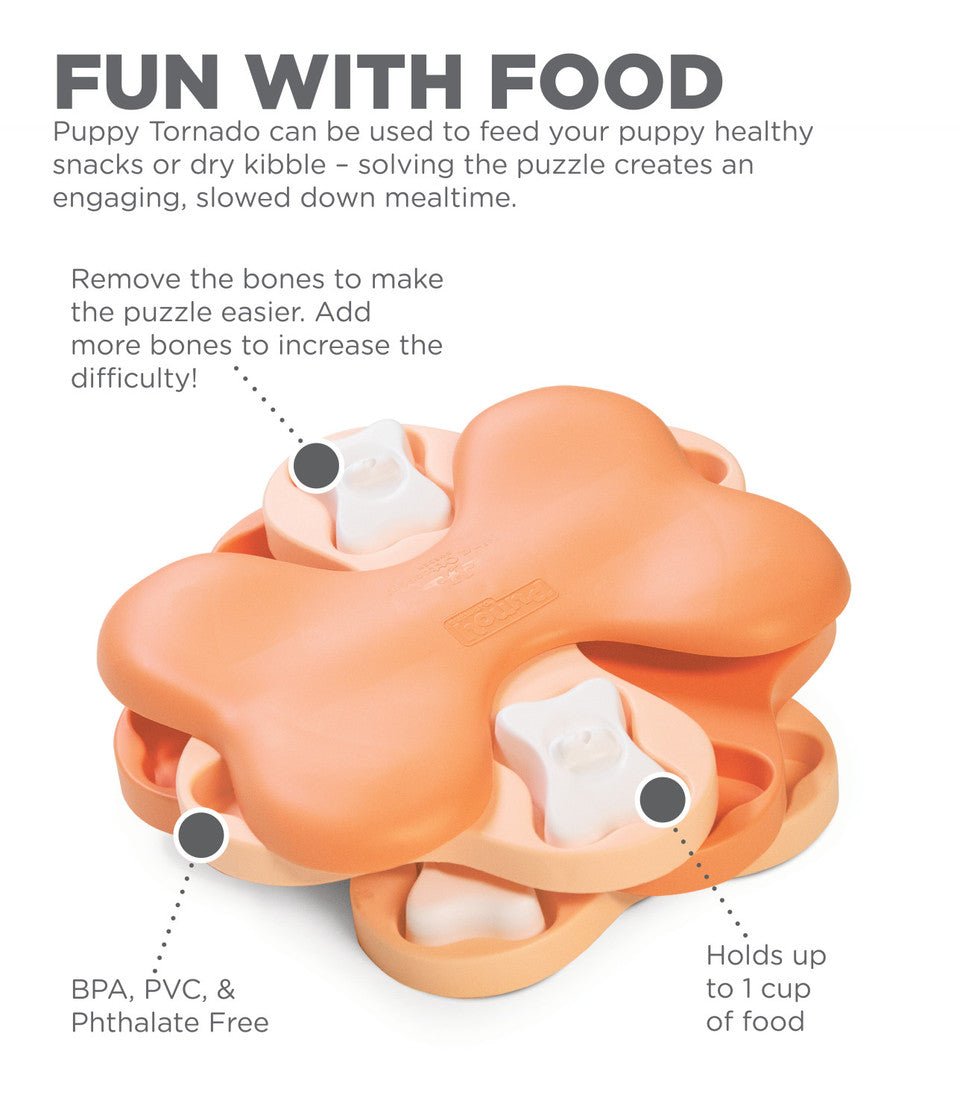Puppy Tornado Interactive Treat Puzzle Dog Toy, Pink - Eva Pet - Outward Hound