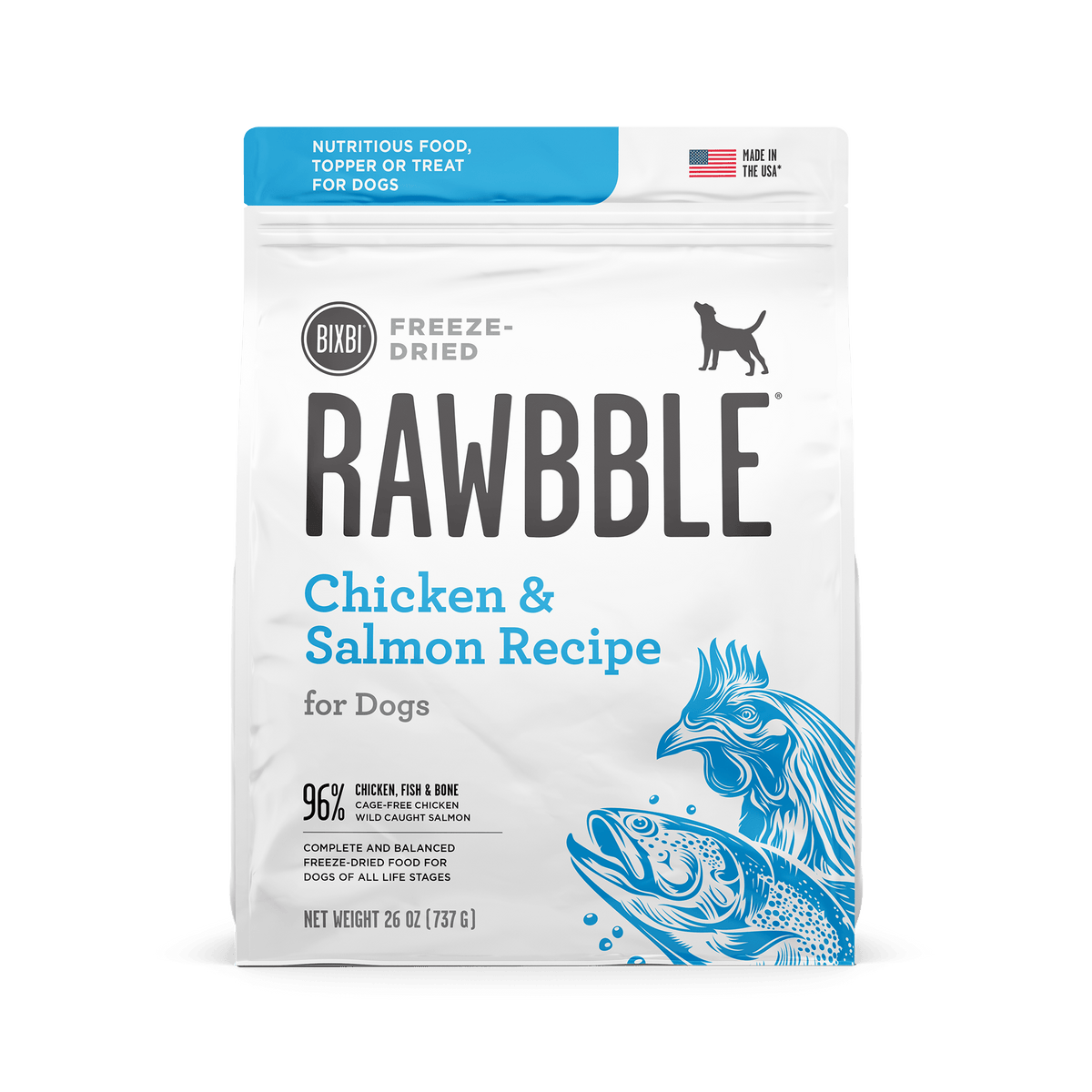 Rawbble® Freeze - Dried Food for Dogs – Chicken & Salmon Recipe - Eva Pet - Bixbi