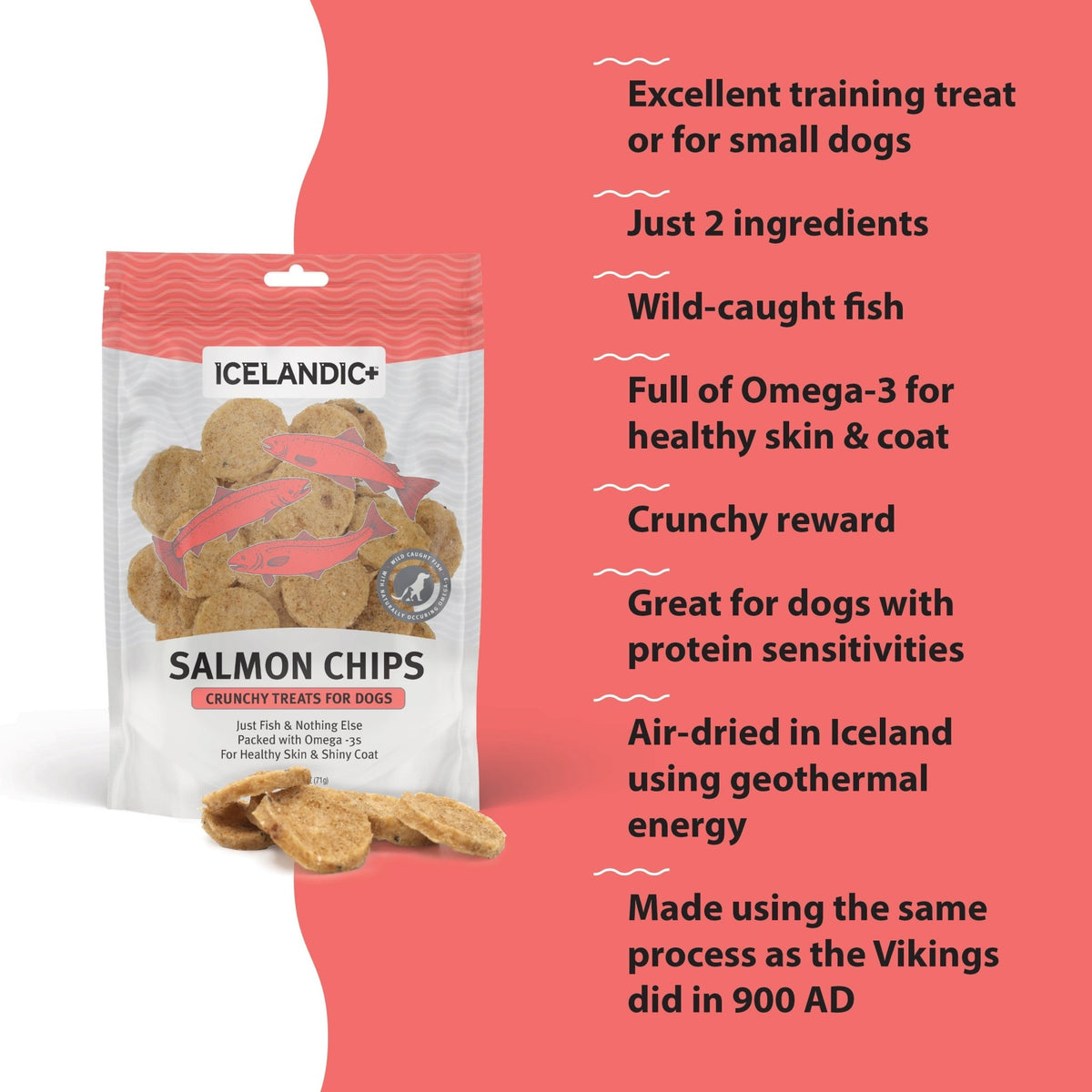 Salmon Fish Chips Dog Treats - Eva Pet - Icelandic+