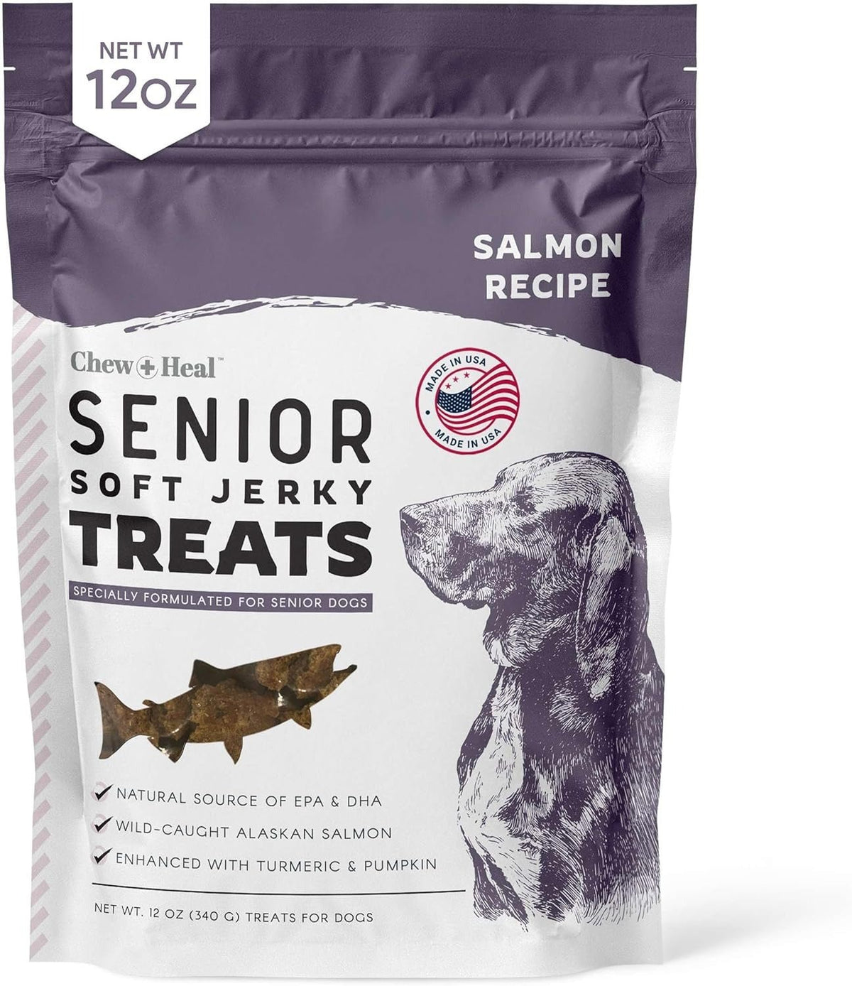 Senior Wild Alaskan Salmon Limited Ingredient Soft Jerky Dog Treats - Eva Pet - Chew + Heal