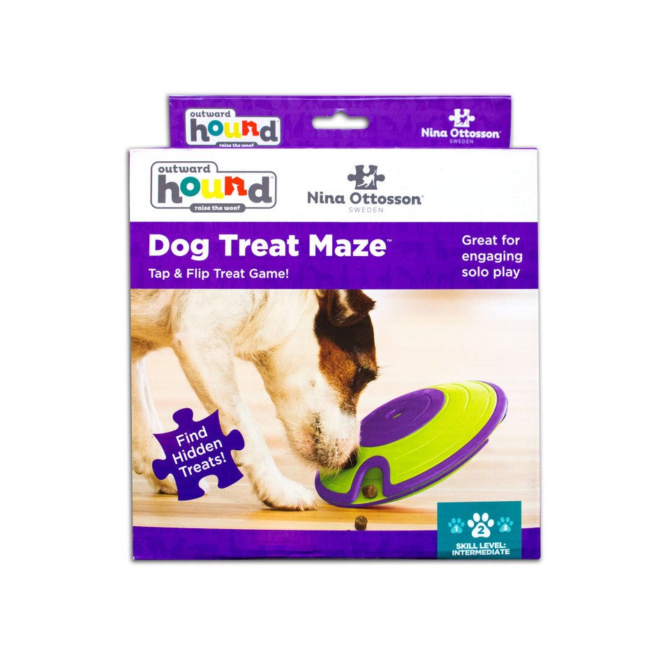 Treat Maze Interactive Puzzle Dog Toy, Green - Eva Pet - Outward Hound