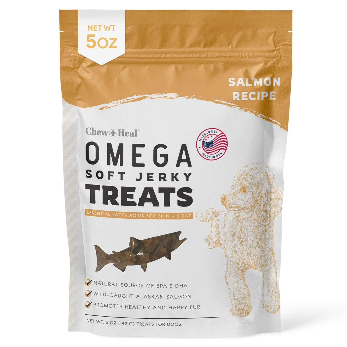 Wild Alaskan Omega Skin + Coat Salmon Soft Jerky Dog Treats - Eva Pet - Chew + Heal
