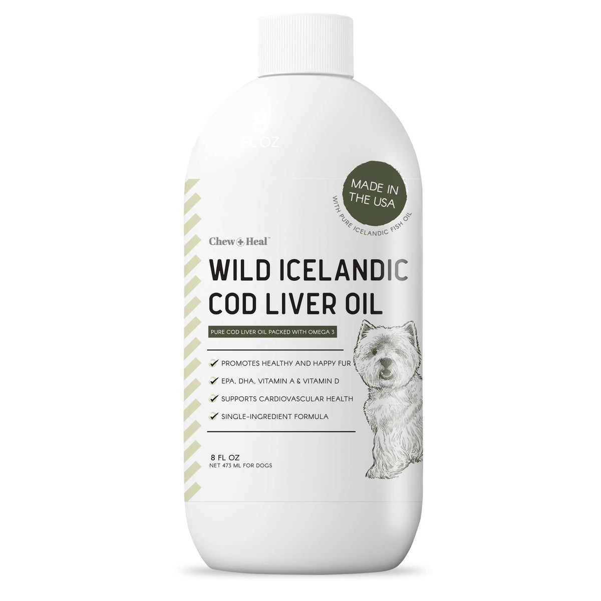Wild - Caught Cod Liver Oil Salmon Oil Alternative Skin & Coat Liquid Supplement for Dogs - Eva Pet - Chew + Heal